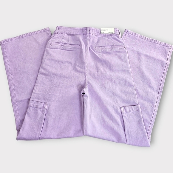 Warp + Weft Lavender Wide Leg Cargo Jeans - Picture 8 of 14